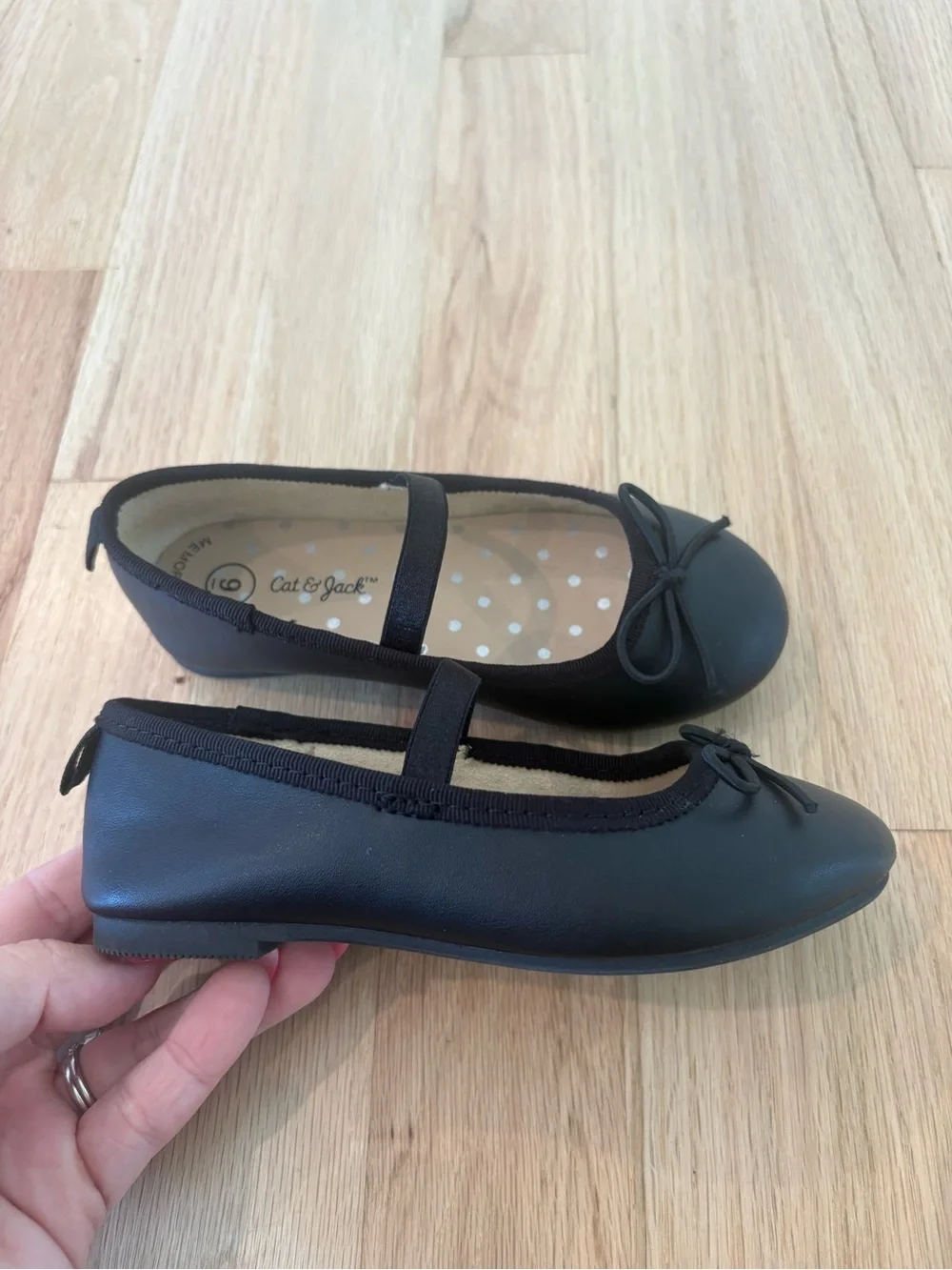Cat & Jack Black Toddler Bow Flats